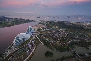俯瞰新加坡濱海公園和周圍的一切